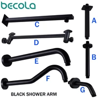 becola bathroom brass wall shower arm dark mounted connecting rod sprinkler shower tube black bracketceiling pipe folding arm