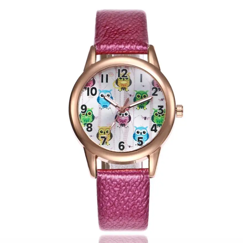 Новые модные брендовые часы с совой женские кварцевые белая застежка для часов