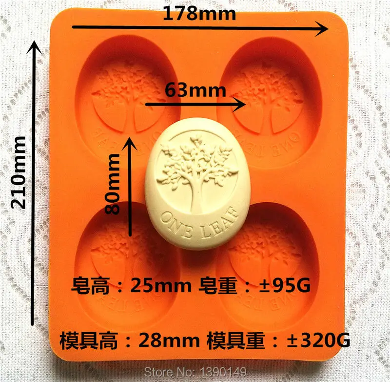 1PC Ремесло Искусство Силиконовые 3D оливковое мыло с изображением дерева формы DIY