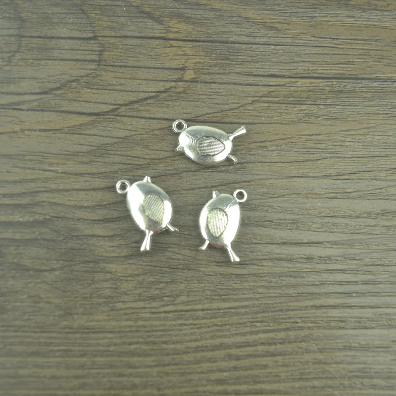 15 шт. винтажные тибетские посеребренные птица подвеска металлические подвески
