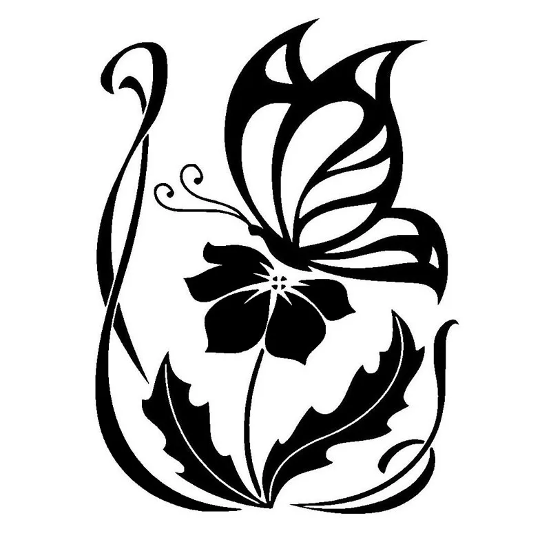 11 2*15 2 см свежий виниловый стикер с бабочками на цветах для автомобиля