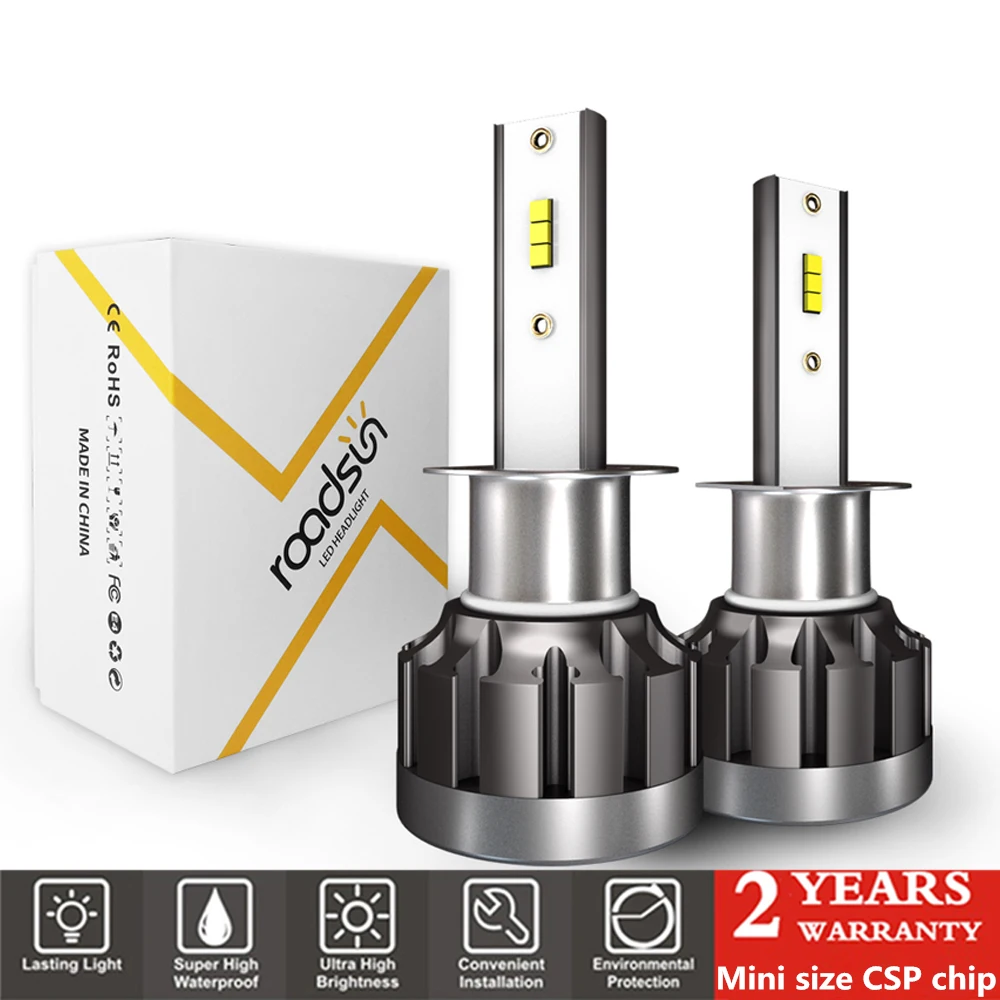 2 шт. светодиодные лампы для автомобильных фар H1 H4 H7 LED H11 HB3 9005 HB4 9006 72 Вт 12000LM