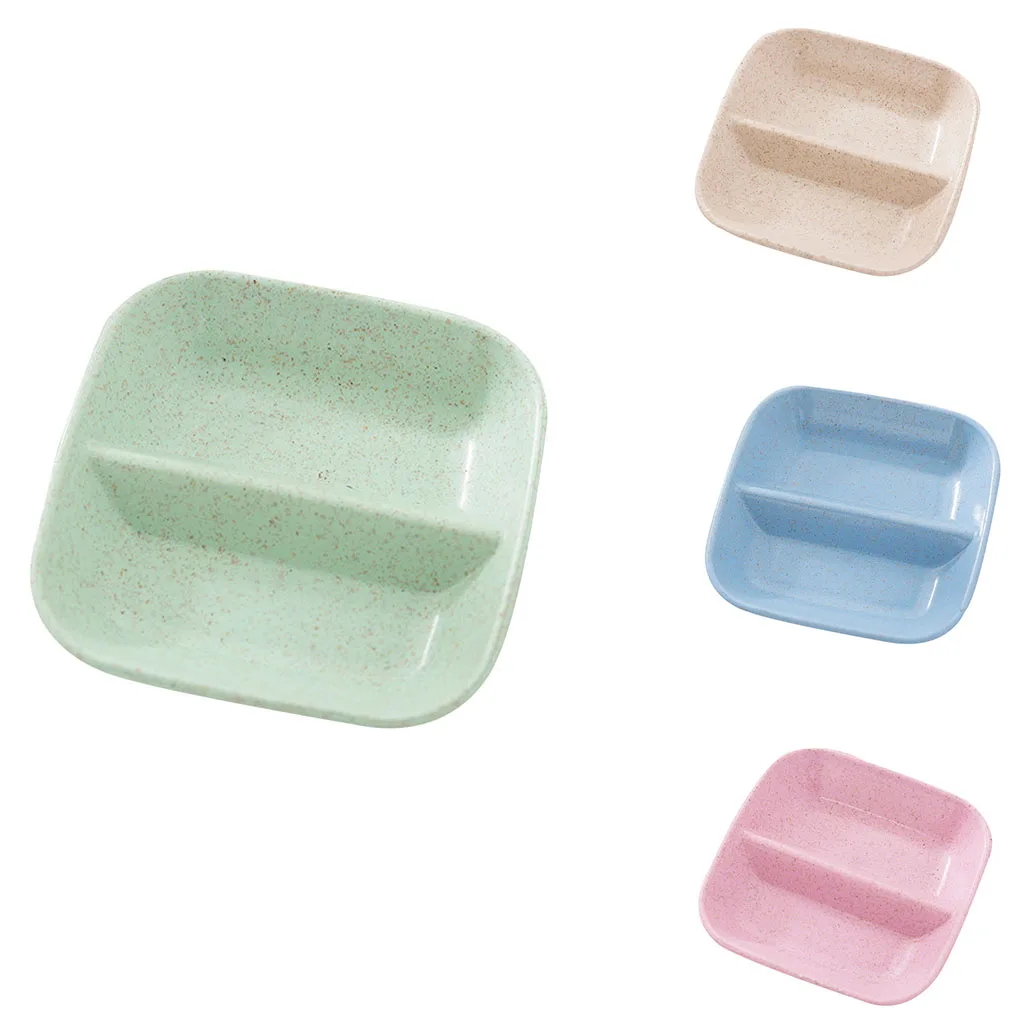 Квадратная разделенная посуда из пшеничной соломы приправа столовые приборы