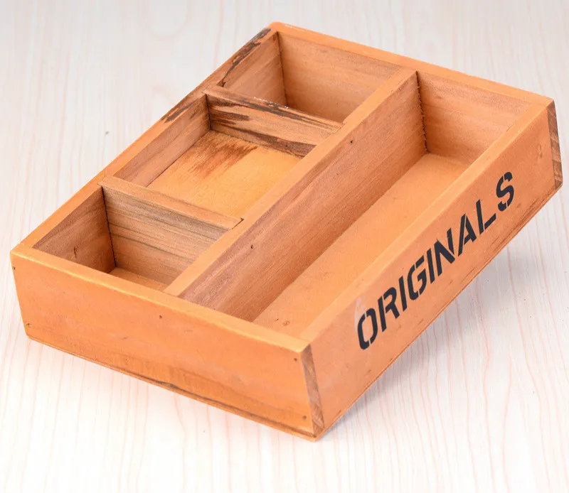 Деревянная коробка в стиле ретро многофункциональная настольная деревянная для