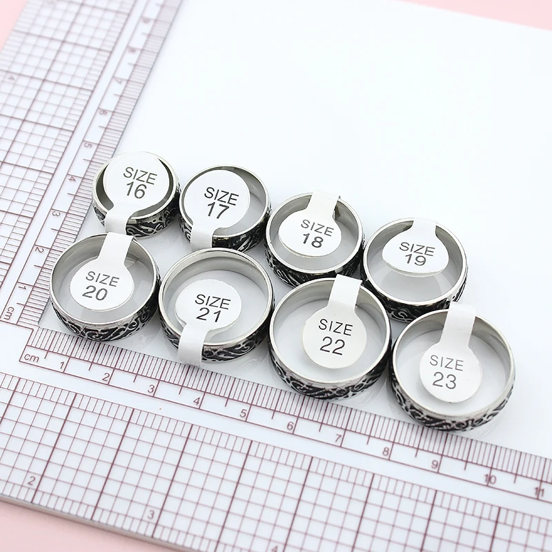 Женские винтажные кольца V65 из титана нержавеющей стали с декоративным узором