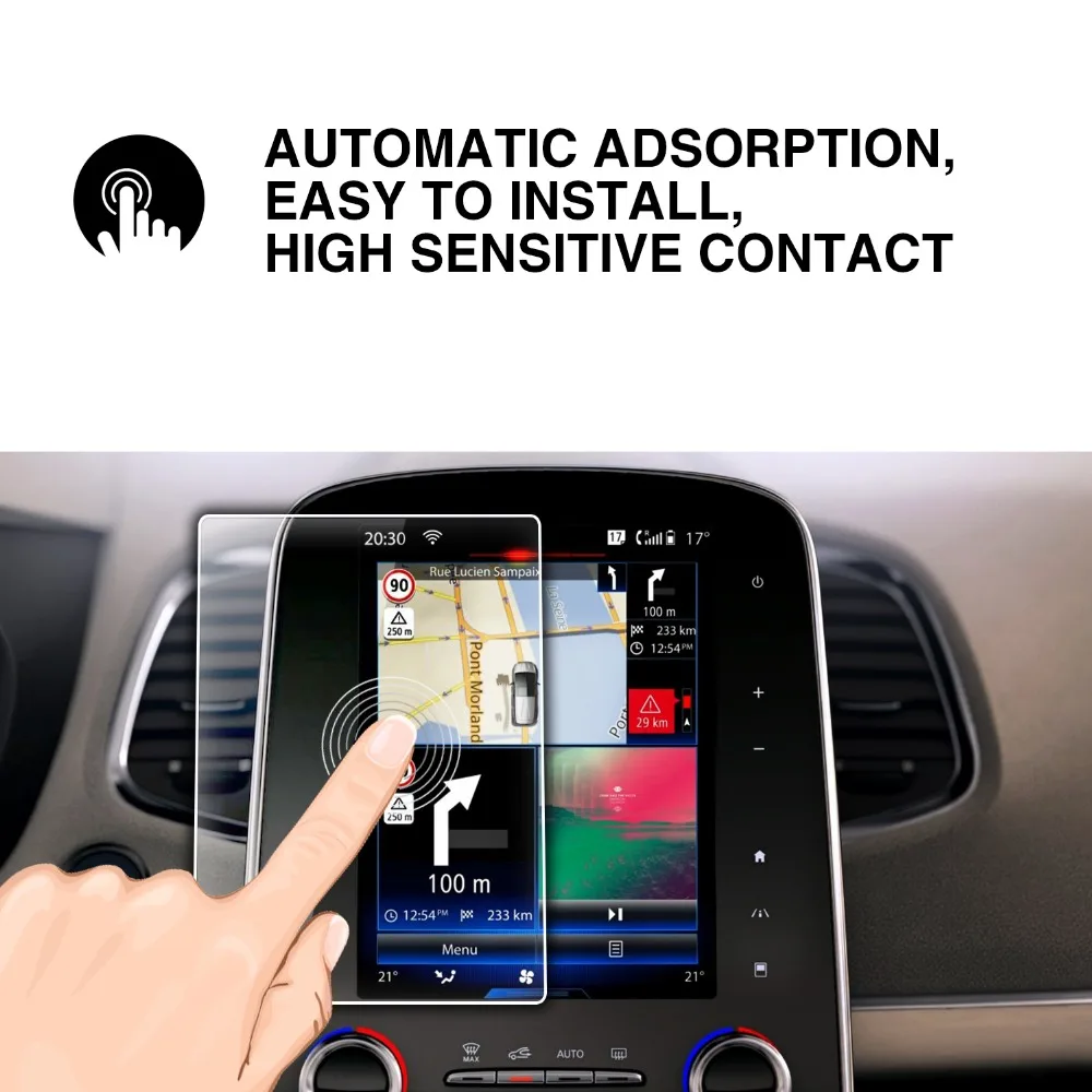 

RUIYA Tempered Glass Screen Protector For Talisman/Renault Espace R-Link 2015 2016 2017 2018 Car Navigation Touch Center Display
