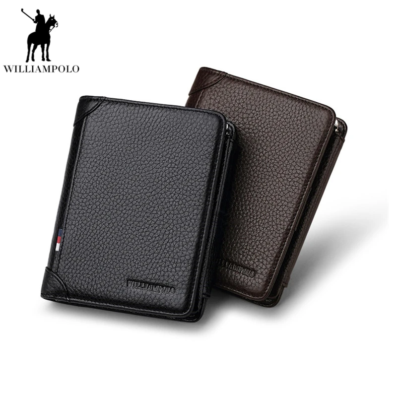 Williampolo короткий мужской бумажник люксовый бренд кожаный ручной работы модные 3