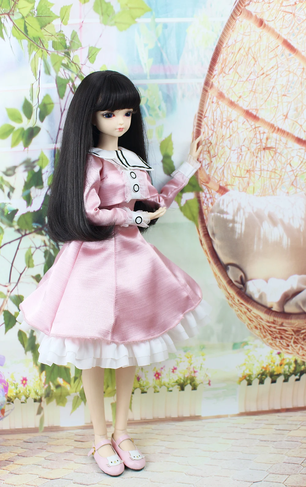 1/4 BJD кукла Blyth No. Black длинные волосы суставы тела с макияжем, в том числе головы, глаза, одежда Возрожденные девушки 45 см высота