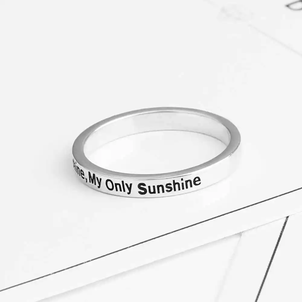 Женское кольцо You Are My Sunshine из стерлингового серебра 925 пробы в романтическом и