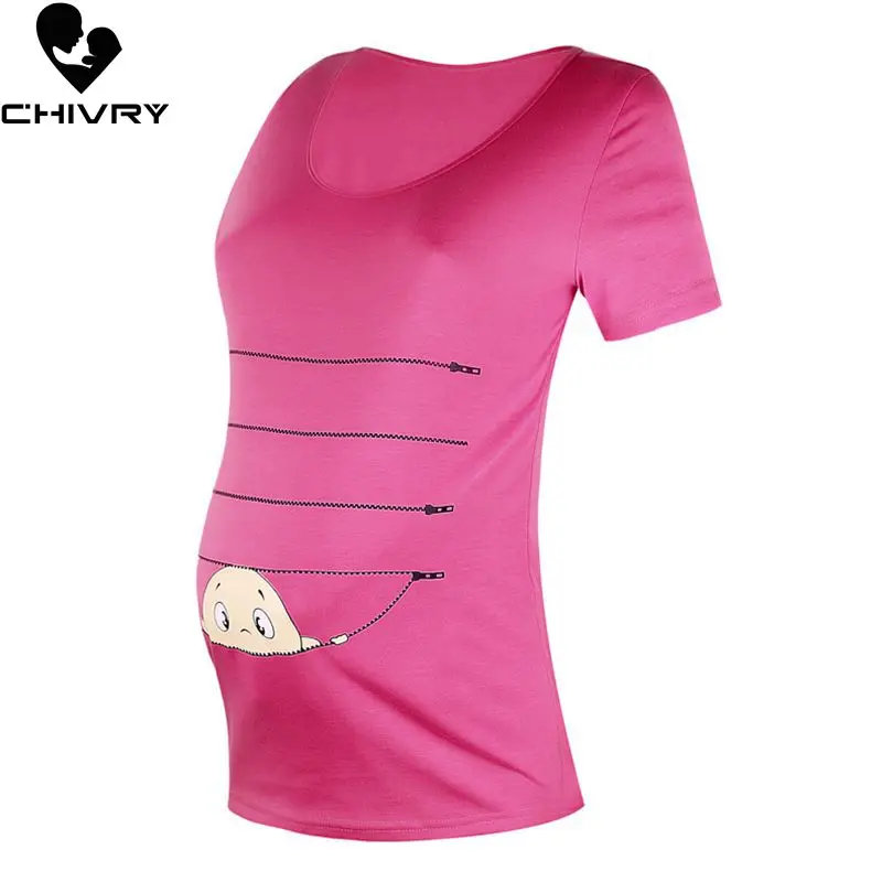 Футболка для беременных Chivry Одежда повседневные топы с мультяшным принтом и