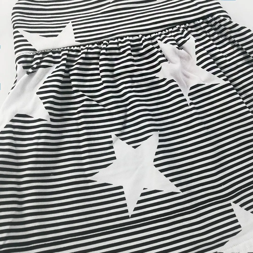 Oklady Summer Casual Pentagonal Star Pattern Dress for Little Girls 2-6 Year Old |