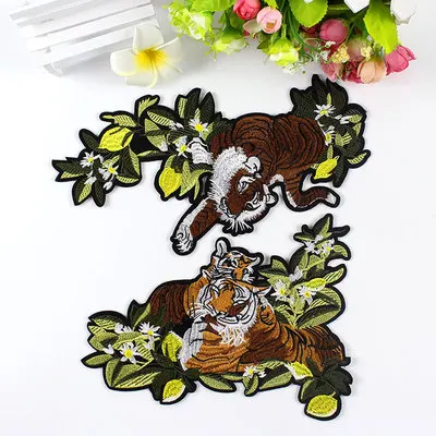 Нашивки для одежды вышитые тигром аппликация аксессуар Diy | Дом и сад