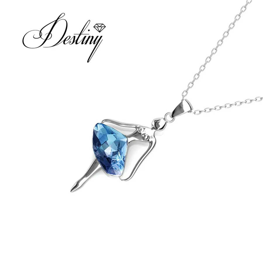 Destiny Jewellery балетки фигура кулон синий кристалл сделаны с кристаллами от Swarovski DP0723 |