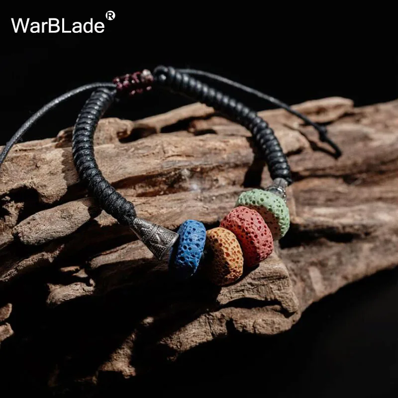 WarBLade модные ювелирные изделия из натурального камня бусины лавы браслеты