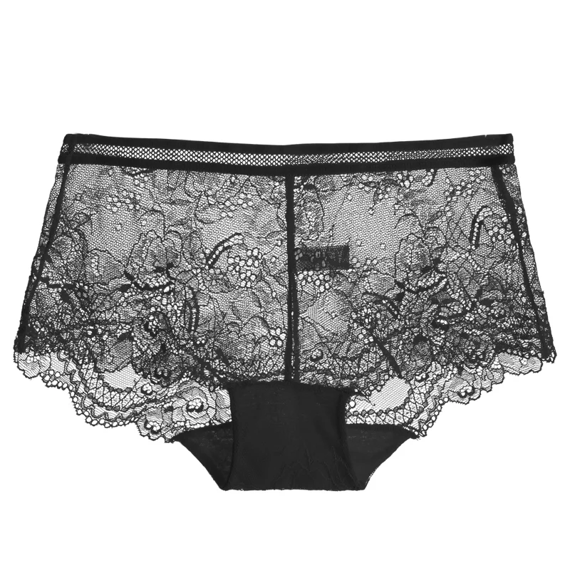 Женские кружевные трусики Feilibin прозрачные Бесшовные Трусики бикини из нейлона с