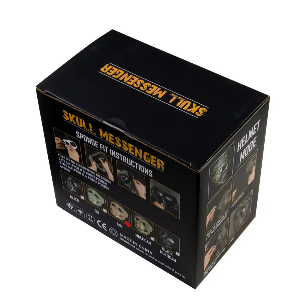 Airsoft Shooting Tactical Hunting Equipment Gears Skull Messengers Unisex Full Protective Mask Helmet 2 Wearing Ways Accessories