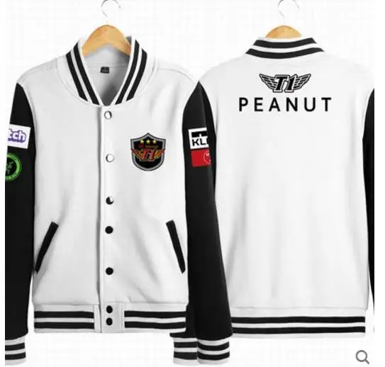 SKT T1 Faker Peanut Huni Bang Wolf косплей костюм с длинным рукавом бейсбольная куртка высокое качество Прямая - Цвет: style4