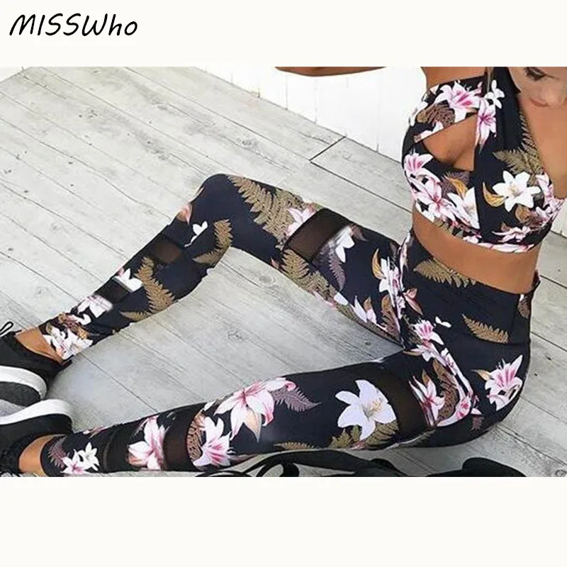 Штаны для йоги, женские лосины для бега, S-XL, спортивные Леггинсы для фитнеса, растягивающиеся, для похудения, на бедрах, для спортзала, трико с цветами для пробежек и тренировок