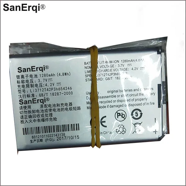 Оригинальный перезаряжаемый аккумулятор Li3712T42P3h654246 1280 мАч для телефона ZTE L530G U232 U805 мобильный телефон, 10 шт.