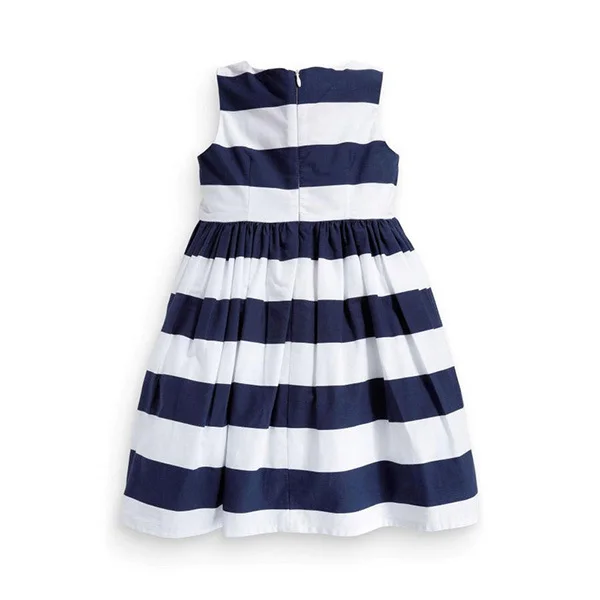 Kid Baby Girls Dress Summer Sleeveless One Piece Blue Striped Bowknot Tutu baby girls clothes | Детская одежда и обувь