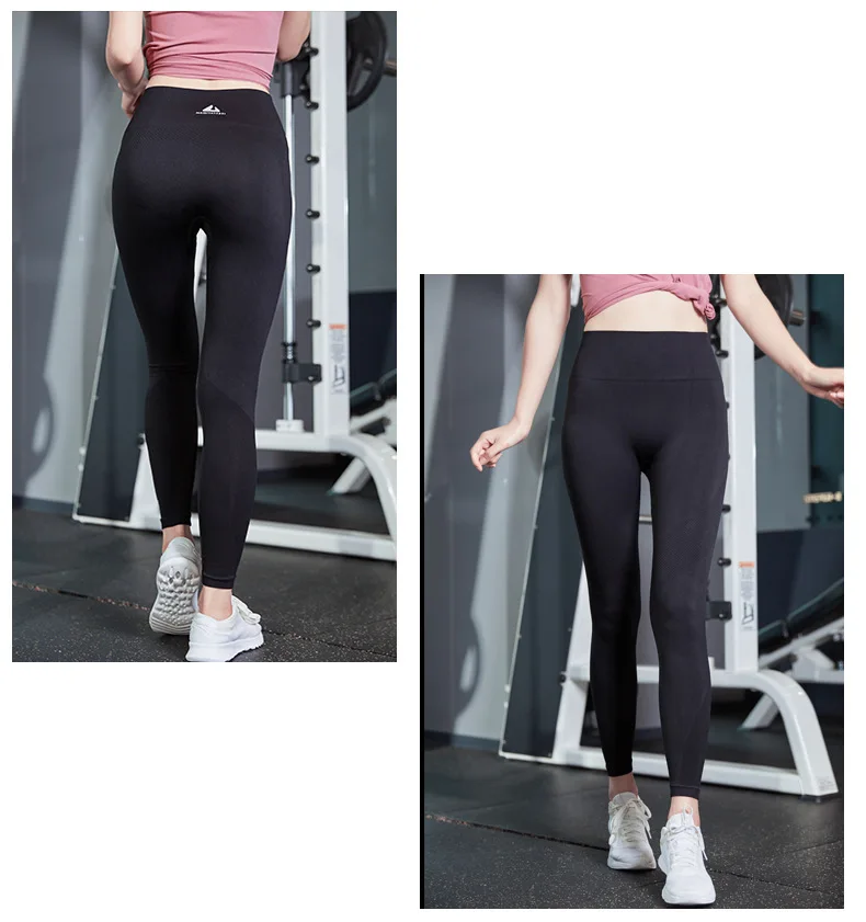 Энергии Sleamless Спортивные Леггинсы Фитнес, тренировка, для женщин бег Gymwear Высокая талия животик управление Эластичный Тощий Штаны Для Йоги тонкий