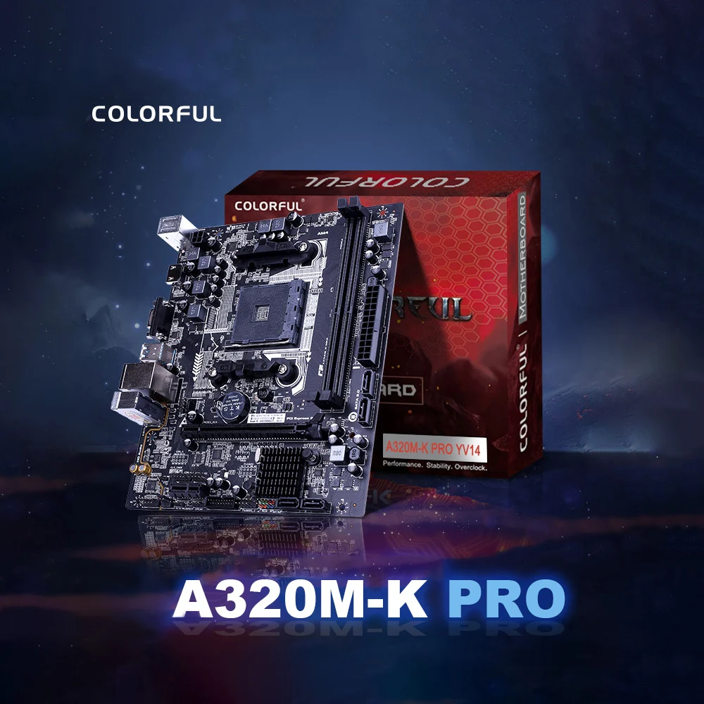 Красочные A320M-K PRO YV14 iGame системная плата AMD M-ATX Ryzen процессоров игровой A320 материнская плата для гнездо AM4 DDR4 USB3.0 SATA3.0