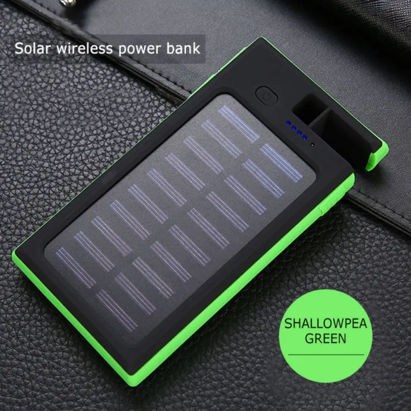 G Портативный 20000mAh беспроводной солнечный банк силы 2 USB светодиодный водонепроницаемый аккумулятор зарядное устройство с держателем телефона - Тип штекера: G