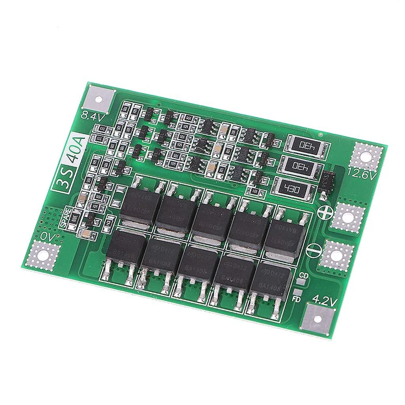 3S 40A 18650 литий-ионный аккумулятор зарядное устройство Защитная плата Pcb Bms для