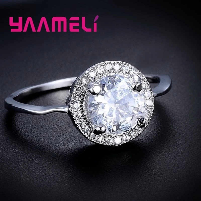 

New Luxury Women Propose Rings 925 Sterling Silver Cubic Zirconia Ring For Wedding Engagement Jewelry Wholesale