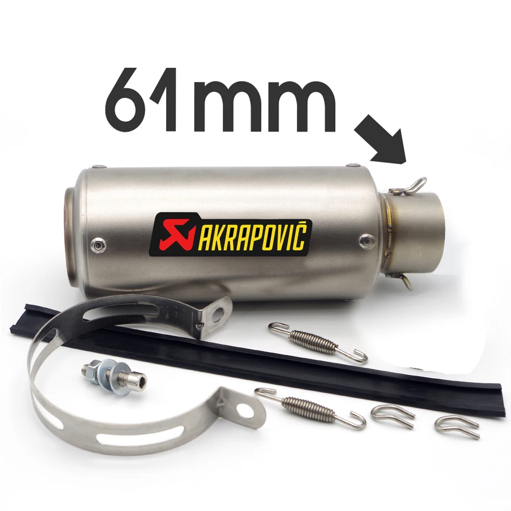 Akrapovic выхлопной мотоцикл db killer 51/61 мм для Honda CBF 600 aprilia v4 Benelli TNT 250 triumph street triple yamaha dt 50 - Цвет: C Sticker 61mm