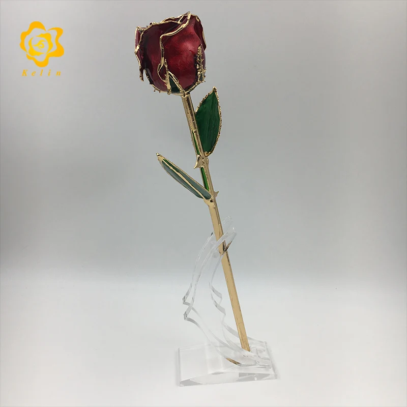 

11 дюймов сухая Роза, покрытая 24-каратным золотом жемчужина красного цвета, настоящая Роза, смоченная в красивой подарочной коробке для подарков на день Святого Валентина