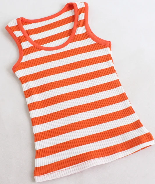 Новинка 2019 корейский хлопковый жилет в полоску для девочек футболка майки