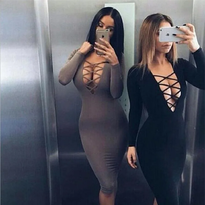 Сексуальное женское облегающее платье в европейском стиле с перекрестными