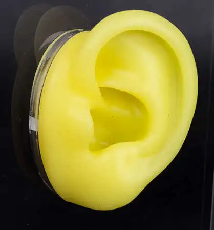 yellow left Модель силиконовых ушей модель мягких ушей модель человеческого уха модель моделирования слухового аппарата дисплей реквизит Обучающие инструменты ювелирные изделия дисплей серьги - Цвет: yellow left