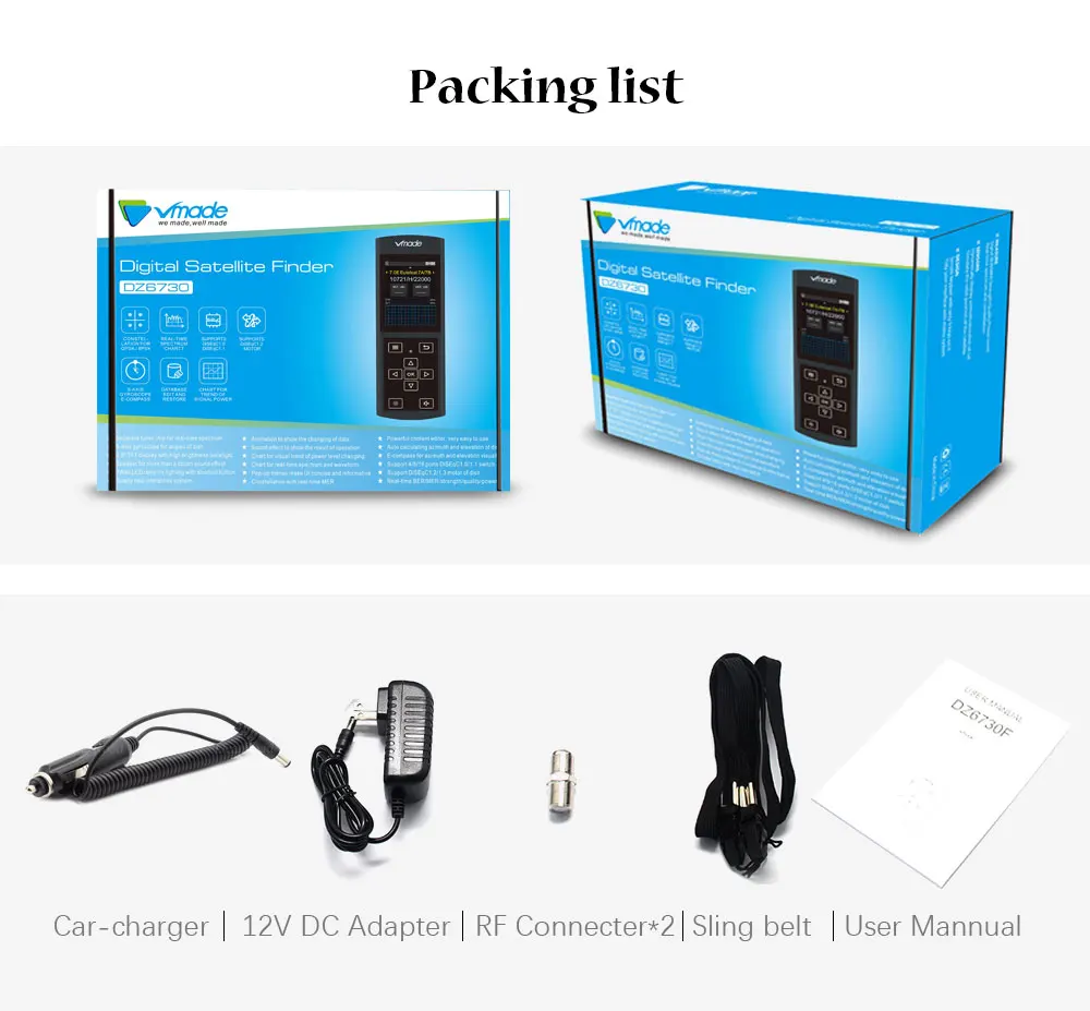 Vmade HD tv finder satfinder DVB S2 спутниковый finder DVB S2 full hd 1080p finder спутниковый измеритель lnb sat finder для DVB S2 BOX