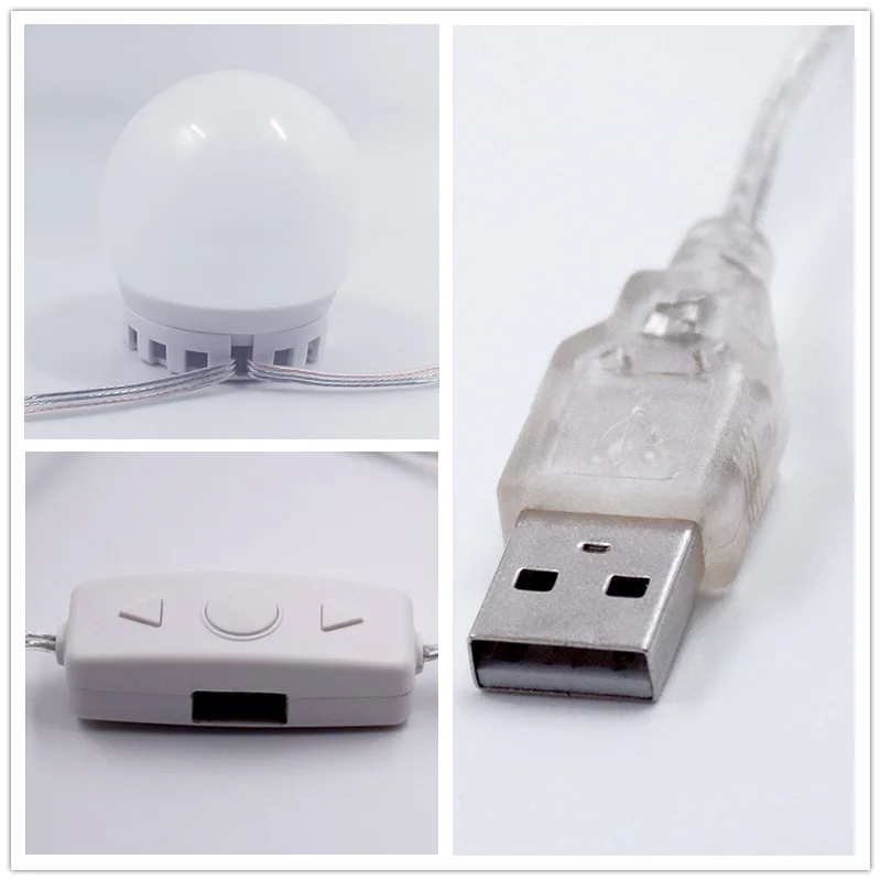 Комплект светодиодных ламп для макияжа Зеркала В туалетном столике с USB портом
