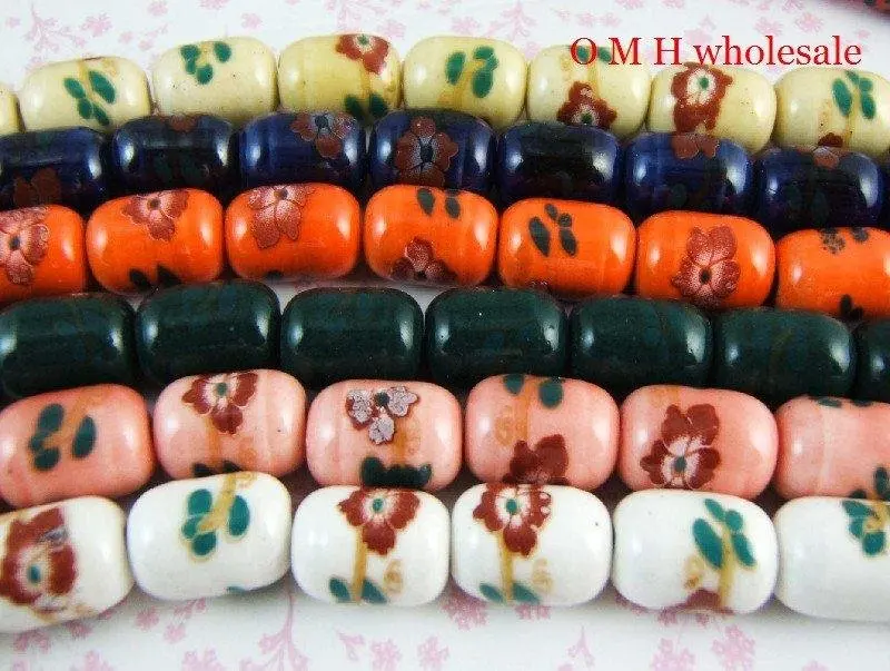 Оптовая продажа Бесплатная доставка 300 шт. цветные овальные бусины-разделители OMH