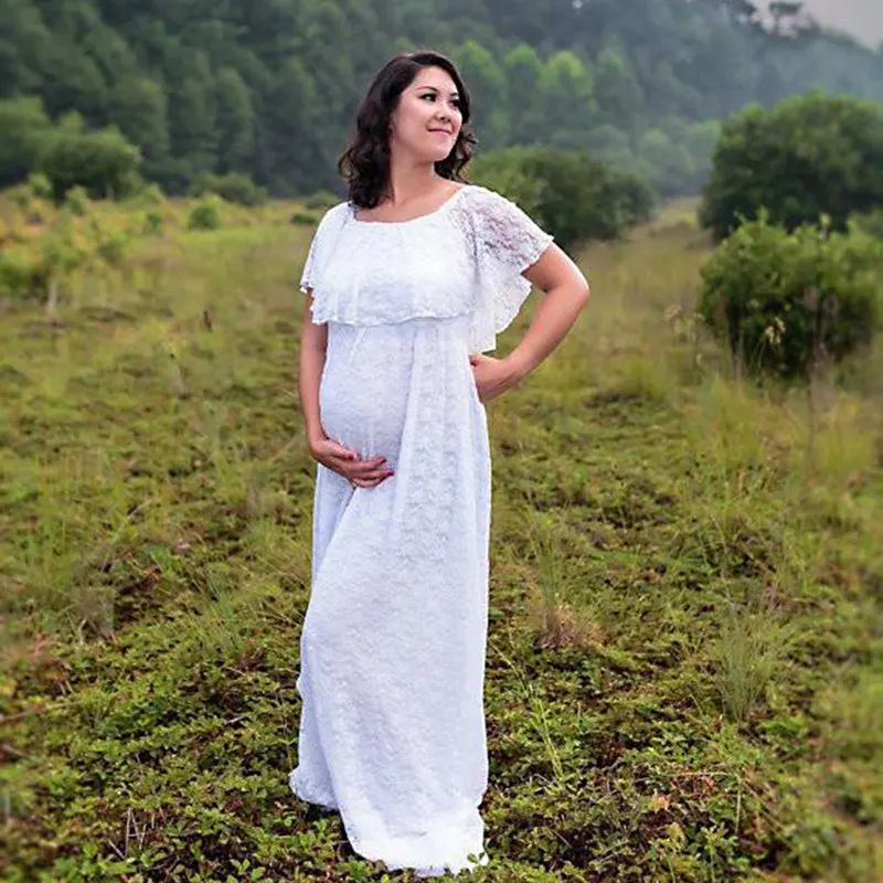 VOGUEON женское платье для беременных фотосъемки воротник хомут модное кружевное