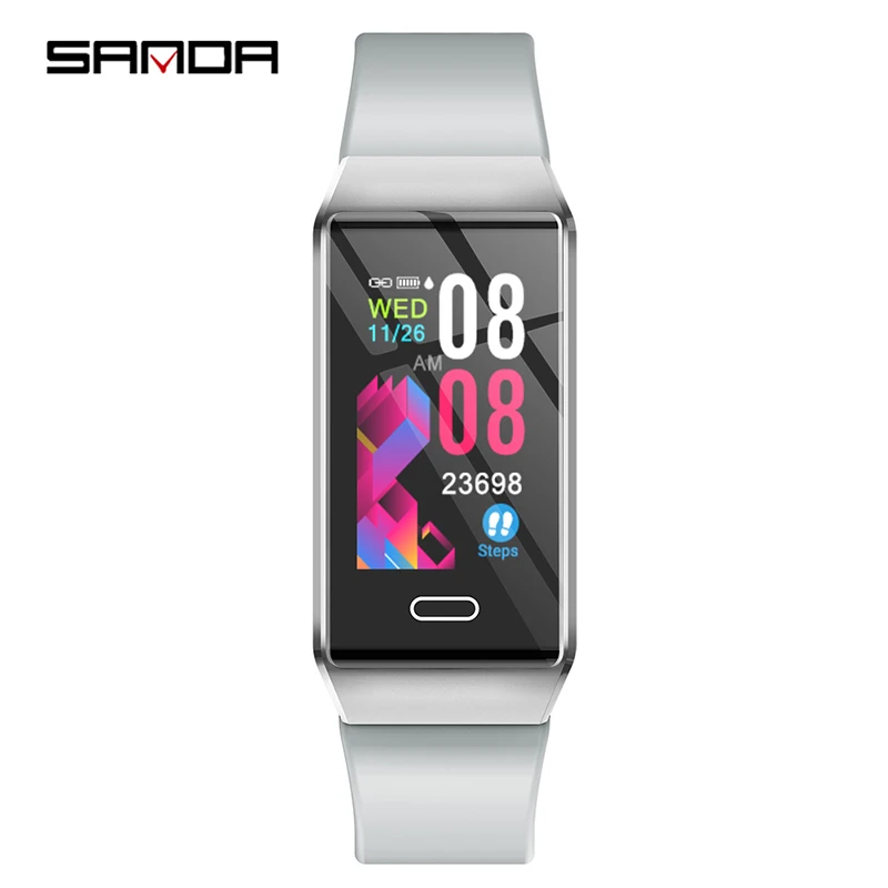 Grey SANDA X9 женские физиологические напоминания Новые смарт 12 языков цифровой русский напоминание сердечного ритма часы калорий Шаг наручные часы - Цвет: Grey