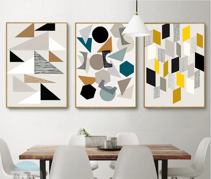 Творческая абстрактная картина квадраты 3 шт. декоративная на стену