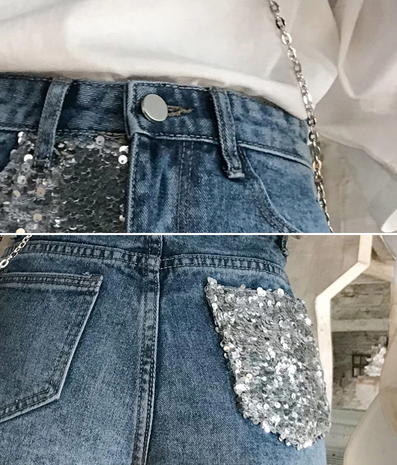 2019 новейшие модные ковбойские рваные с дырками джинсовые шорты блестками джинсы
