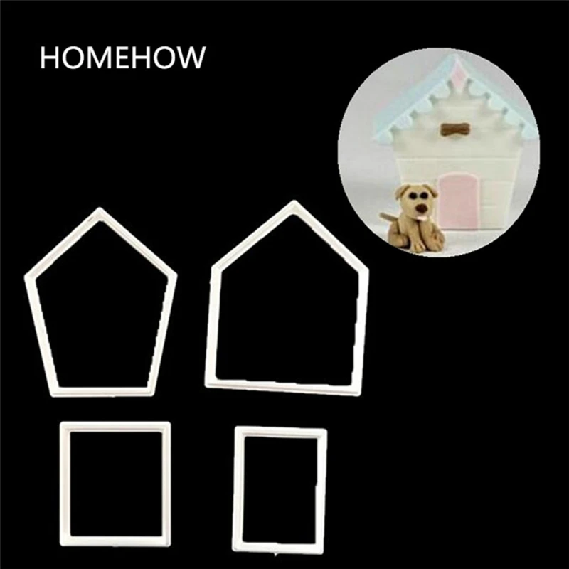Homehow 4 шт./лот детская игрушка форма дома помадка торта 10 5x8 5/7x6 2 см пластиковые