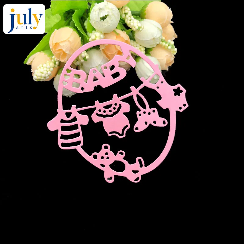 Julyarts Baby Letter Cutting Dies Metal Ellipse Frame Stencils For DIY Scrapbooking Paper Photo Album Teddy Bear Craft | Дом и сад