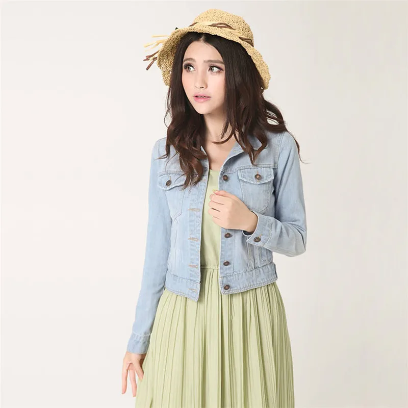 Куртка женская короткая джинсовая с длинным рукавом батальных размеров 4XL |