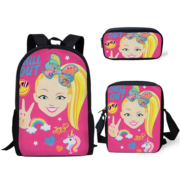 Thikin Jojo Siwa 3 шт./компл. Детские Модные школьные ранцы для мальчиков школьный рюкзак для подростков мальчиков девочек Детский рюкзак для книг - Цвет: CDZHL569CEK