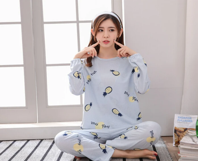 Одежда для грудного вскармливания беременных женщин Осень 2018 Пижама кормящих