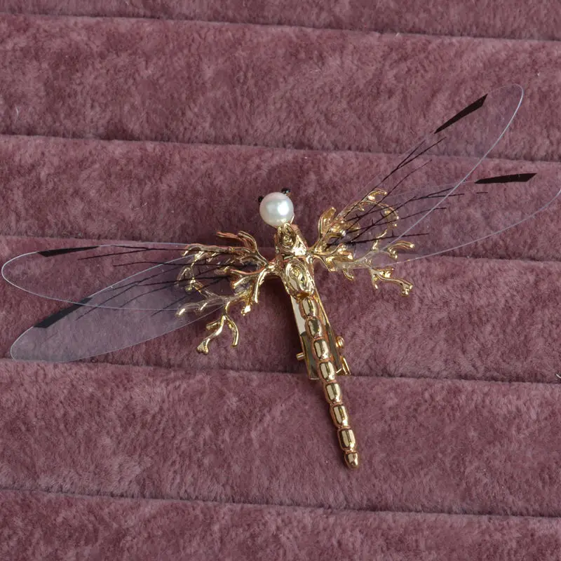 Модные 1 шт. золотые заколки Стрекоза для волос свадебный головной убор свадебные