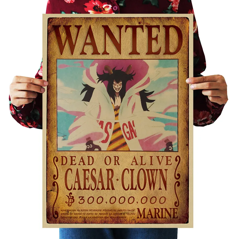 69 стилей ONE PIECE Wanted постеры игрушки винтажный постер Луффи Эйс джинбе нами и Чоппер Робин Зоро Санджи Усопп аниме наклейка 51x36CM