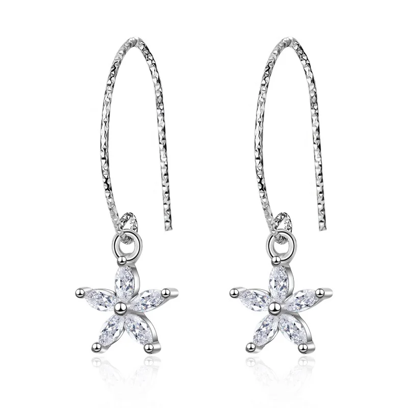 Модные серьги из чистого серебра 925 пробы ювелирные изделия для молодых девушек