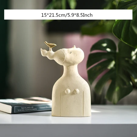 Bird Girl VILEAD, 9 см, 19 см, 21,5 см, смола, птица, носорог, фигурки для девочек, креативные, скандинавские, фэнтези, животные, орнамент, украшение дома, аксессуары, подарок - Цвет: Bird Girl